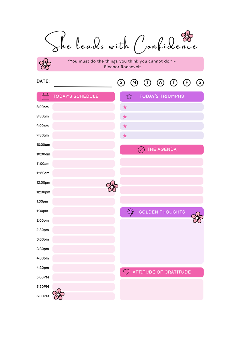She Leads with Confidence: Daily Planner